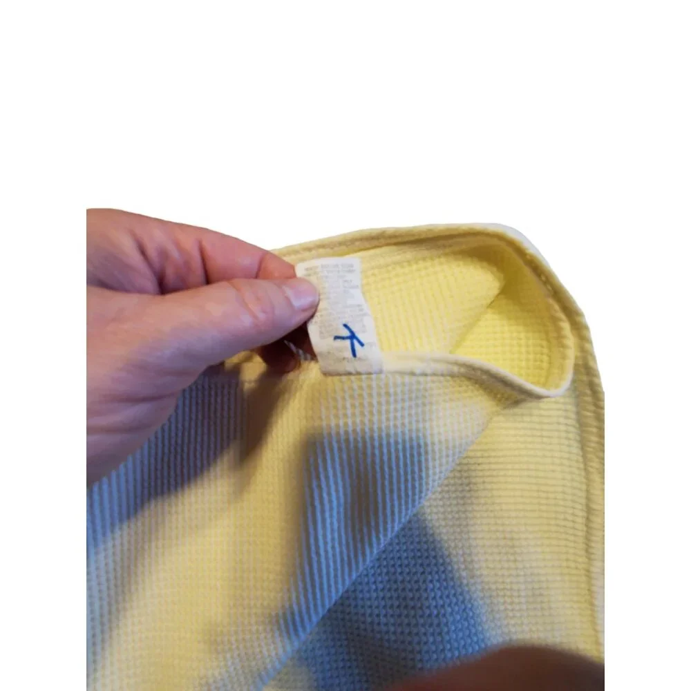 Carters vintage baby blanket pale yellow thermal USA 25x33